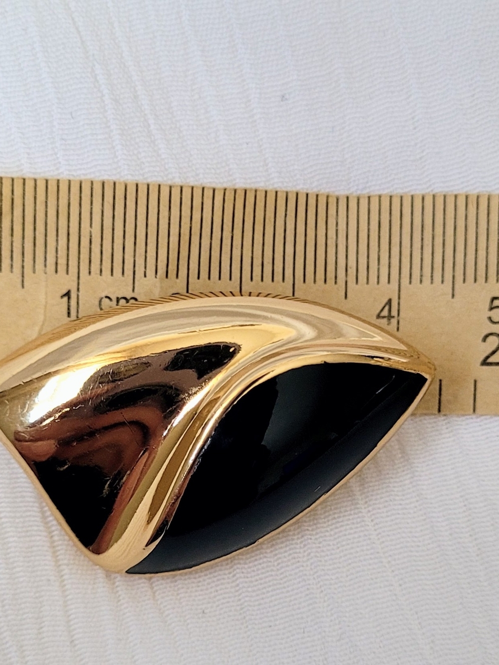 Vintage Christian Dior Copyright Gold and Black Statement Clip-On Earrings 1980s - Picture 11 of 12